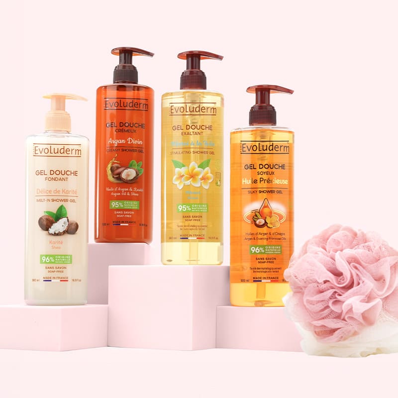 Offre découverte : 4 Gels Douche + Gant Exfoliant Offert
