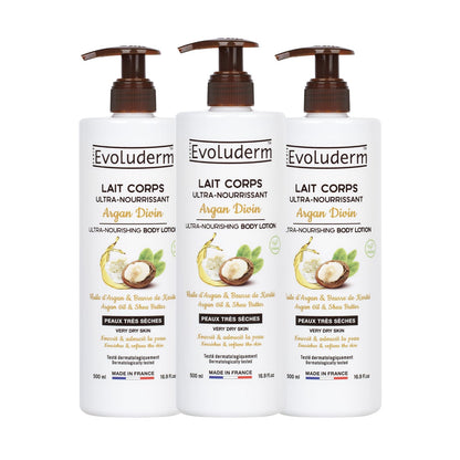 Lot de 3 Laits Corps Ultra-Nourrissant Argan Divin - 20 ans