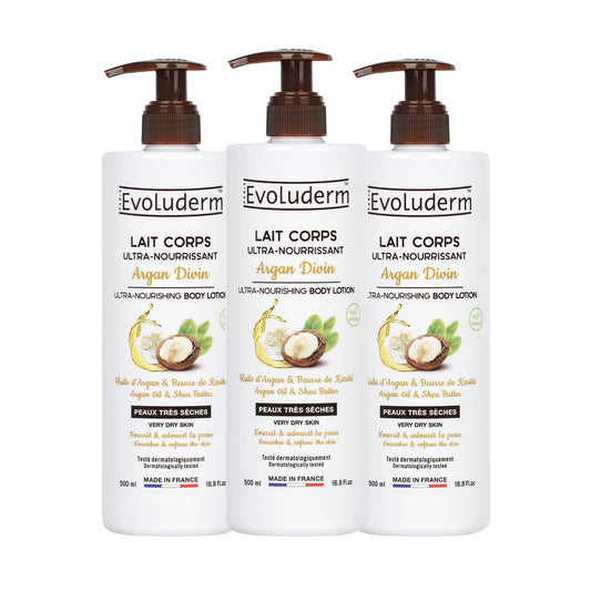Lot de 3 Laits Corps Ultra-Nourrissant Argan Divin - 20 ans