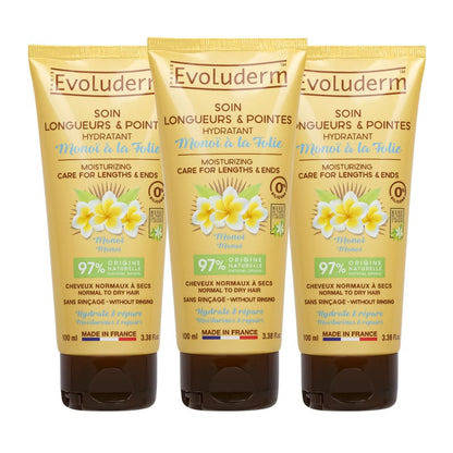 Lot de 3 Soin Longueurs & Pointes Hydratant Monoï à la Folie