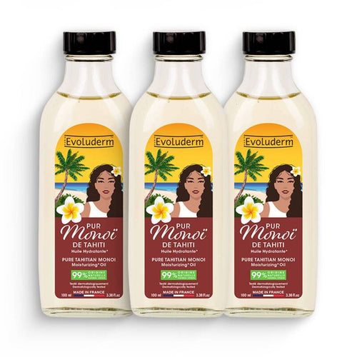 Lot de 3 Pur Monoï de Tahiti Huile Hydratante