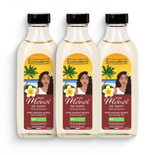 Lot de 3 Pur Monoï de Tahiti Huile Hydratante