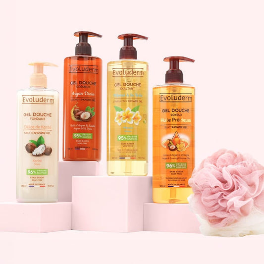 Offre découverte : 4 Gels Douche + Gant Exfoliant Offert