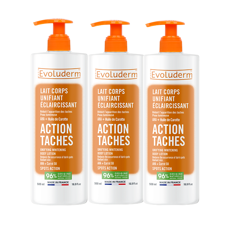Lot de 3 Lait Corps Unifiant Éclaircissant Action Tâches