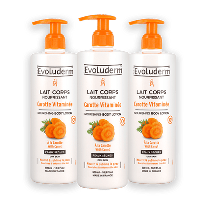 Lot de 3 Laits Corps Nourrissant Carotte Vitaminée