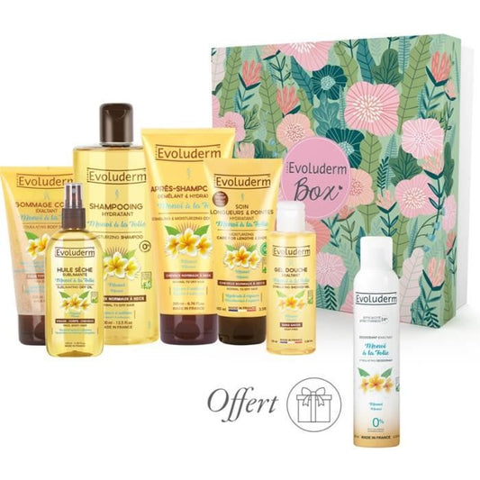 Evoluderm - Coffret Paradisiaque 7 produits Corps & Cheveux Monoï à La Folie Box Jungle
